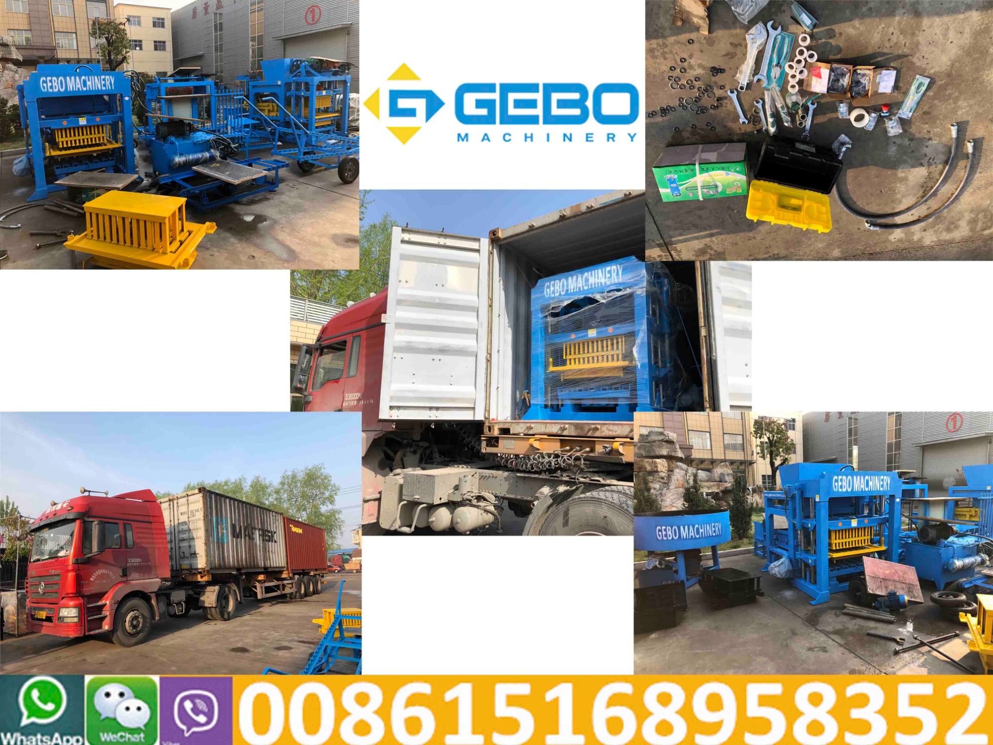 Delivery of concrete hollow block making machine to Zimbabwe